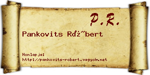 Pankovits Róbert névjegykártya